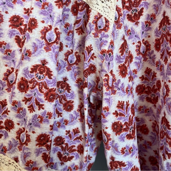 🎉NWT Anthropologie x Eze Sur Mer Yvonne Lace Blouse sz XL red size - Picture 12 of 12